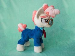 Size: 570x427 | Tagged: safe, artist:valmiiki, svengallop, pony, the mane attraction, clothes, etsy, glasses, irl, male, photo, plushie, solo, stallion, toy