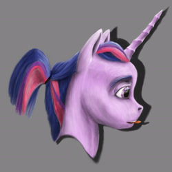 Size: 2255x2255 | Tagged: safe, artist:mackeroth, twilight sparkle, alternate hairstyle, bust, portrait, profile, solo, uncanny valley