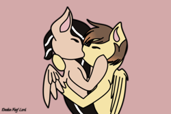 Size: 3000x2000 | Tagged: safe, artist:dookin, oc, oc only, pegasus, pony, kissing, request