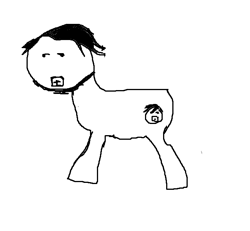 Size: 650x600 | Tagged: artist needed, safe, oc, oc only, oc:stupid fucking idiot, earth pony, pony, black and white, grayscale, monochrome, simple background, solo, white background