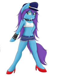 Size: 1200x1600 | Tagged: safe, artist:skyraheartsong, oc, oc only, oc:roxy impelheart, anthro, arm hooves, clothes, collar, cosplay, costume, final fight, solo