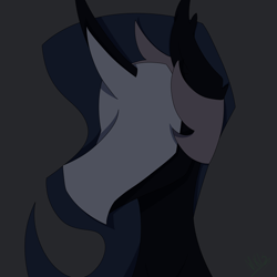 Size: 1688x1688 | Tagged: safe, artist:moonakart13, artist:moonaknight13, nightmare moon, pony, bat ears, dark background, mask, solo