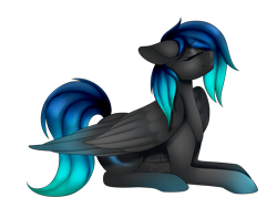 Size: 1600x1200 | Tagged: safe, artist:minelvi, oc, oc only, oc:aurora, pegasus, pony, eyes closed, female, mare, prone, simple background, solo, transparent background