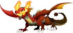 Size: 3103x1409 | Tagged: safe, artist:dormin-dim, oc, oc only, oc:mike the dragon, dragon, fire, horn, male, simple background, solo, transparent background