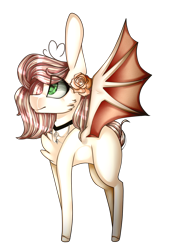 Size: 909x1345 | Tagged: safe, artist:xxmissteaxx, oc, oc only, oc:winter rose, bat pony, pony, chest fluff, female, mare, simple background, solo, transparent background