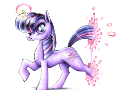 Size: 4452x3269 | Tagged: safe, artist:king-ghidorah, twilight sparkle, absurd resolution, magic, portal, raised hoof, simple background, solo, traditional art, transparent background, walking