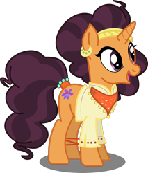 Size: 2000x2350 | Tagged: safe, artist:perplexedpegasus, saffron masala, pony, unicorn, spice up your life, female, high res, mare, open mouth, simple background, solo, transparent background, vector