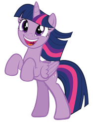 Size: 9844x13088 | Tagged: safe, artist:dragonm97hd, twilight sparkle, twilight sparkle (alicorn), alicorn, pony, the crystalling, absurd resolution, bipedal, bipedal leaning, cute, female, folded wings, leaning, mare, rearing, simple background, smiling, solo, transparent background, twiabetes, vector