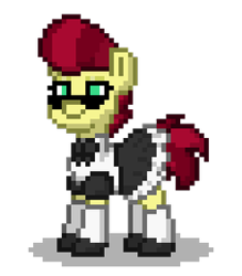 Size: 263x300 | Tagged: safe, edit, oc, oc only, oc:aces high, clothes, maid, pony town, solo