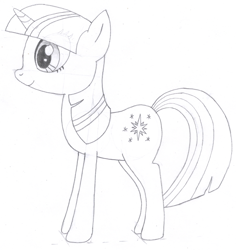 Size: 1156x1226 | Tagged: safe, artist:aafh, twilight sparkle, monochrome, solo, traditional art