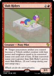 Size: 375x523 | Tagged: safe, apple bloom, scootaloo, sweetie belle, pony, forever filly, card, cutie mark crusaders, helmet, magic the gathering, trading card