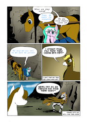 Size: 905x1280 | Tagged: safe, artist:darkhestur, oc, oc only, oc:dark, oc:dustlight, astist:darkhestur, braid, cape, cart, cloak, clothes, comic, dialogue, horseshoes, norse horses, panels, runes, translation