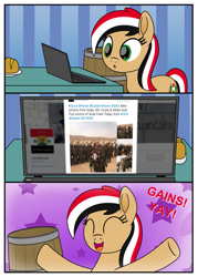 Size: 2489x3484 | Tagged: safe, artist:pananovich, oc, oc only, oc:mr barrel, oc:syriana, earth pony, pony, /mlpol/, bread, food, screenshots, syria, syrian arab army, syrian civil war