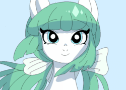 Size: 480x343 | Tagged: artist needed, source needed, safe, oc, oc only, pony, animated, bow, female, gif, mare, simple background, solo, windswept mane