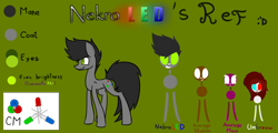 Size: 4600x2200 | Tagged: safe, artist:nekro-led, oc, oc only, oc:nekro led, oc:umbreow, absurd resolution, height difference, ponysona, reference sheet, solo