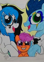 Size: 860x1212 | Tagged: safe, scootaloo, soarin', oc, oc:melody breeze, pony, scootalove, tattoo