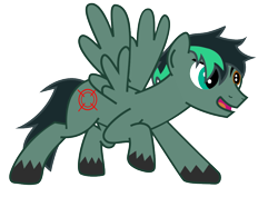 Size: 1000x708 | Tagged: safe, oc, oc only, oc:target strike, pegasus, pony, heterochromia, male, solo, stallion