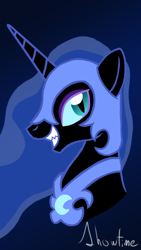 Size: 720x1280 | Tagged: safe, artist:captshowtime, nightmare moon, pony, antagonist, bust, commission, portrait, solo