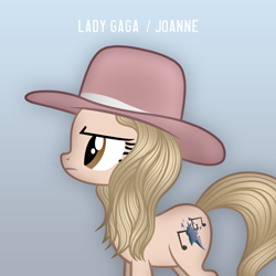 Size: 1500x1500 | Tagged: safe, artist:aldobronyjdc, album, album cover, female, hat, joanne, lady gaga, music, parody, ponified, ponified album cover, ponified celebrity, solo, song reference