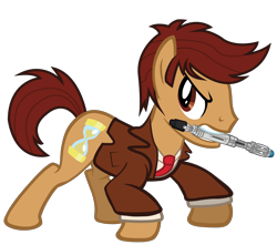 Size: 6785x6000 | Tagged: safe, artist:1992zepeda, artist:firestorm-can, artist:tygerbug, edit, doctor whooves, pony, .svg available, absurd resolution, crossover, david tennant, doctor who, ponified, simple background, solo, sonic screwdriver, tenth doctor, transparent background, vector, vector edit