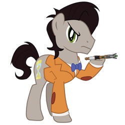 Size: 6000x6000 | Tagged: safe, artist:1992zepeda, artist:linas3001, edit, doctor whooves, pony, .svg available, absurd resolution, crossover, doctor who, eleventh doctor, matt smith, ponified, simple background, solo, sonic screwdriver, transparent background, vector, vector edit