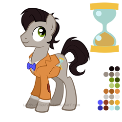 Size: 504x504 | Tagged: safe, alternate version, artist:lissystrata, doctor whooves, pony, cutie mark, eleventh doctor, hourglass, matt smith, ponified, reference sheet, simple background, solo, transparent background, vector