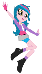 Size: 265x466 | Tagged: safe, artist:mlprocker123, oc, oc only, oc:lightning pie, equestria girls, base used, boots, clothes, compression shorts, next generation, offspring, parent:pinkie pie, parent:thunderbass, parents:pinkiebass, shorts, skirt, socks, solo