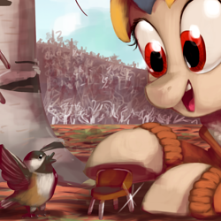 Size: 1280x1280 | Tagged: safe, artist:docwario, oc, oc only, oc:pia ikea, bird, chair