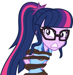 Size: 3000x3075 | Tagged: safe, artist:uponia, sci-twi, twilight sparkle, equestria girls, legend of everfree, .svg available, bondage, clothes, i've seen enough hentai to know where this is going, simple background, solo, transparent background, vector, vine