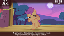 Size: 640x360 | Tagged: safe, screencap, scootaloo, pony, flight to the finish, cinemare sins, solo