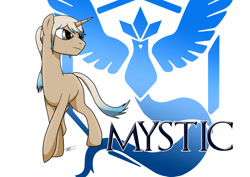 Size: 1000x707 | Tagged: safe, artist:wolftendragon, earth pony, pony, pokémon, pokémon go, ponified, solo, team mystic