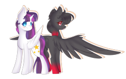 Size: 2312x1453 | Tagged: safe, artist:clefficia, oc, oc only, alicorn, pegasus, pony, tongue out