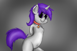 Size: 1280x851 | Tagged: safe, artist:rainyvisualz, oc, oc only, oc:pipsicle, pony, belly button, bipedal, collar, cookie, food, hair, shading