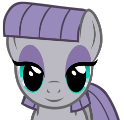 Size: 1607x1547 | Tagged: safe, artist:camtwosix, derpibooru exclusive, maud pie, pony, looking at you, missing accessory, simple background, smiling, solo, transparent background, when she smiles