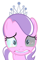 Size: 1745x2605 | Tagged: safe, artist:s4ncho, diamond tiara, earth pony, pony, crusaders of the lost mark, choice, dilemma, eye reflection, gazebo, lip bite, newbie artist training grounds, ponyville schoolhouse, rainbow, simple background, solo, transparent background