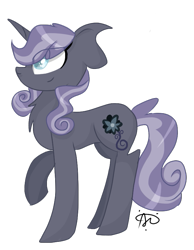 Size: 665x859 | Tagged: safe, artist:thepegasisterpony, pony, blind, impossibly large ears, magical lesbian spawn, offspring, parent:oc:nyx, parent:oc:snowdrop, parents:oc x oc, parents:snownyx, simple background, solo, transparent background