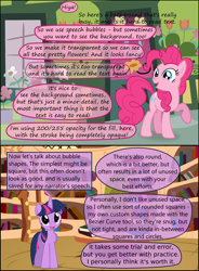 Size: 1348x1831 | Tagged: safe, artist:ashidaru, artist:eagle1division, derpibooru import, pinkie pie, twilight sparkle, twilight sparkle (alicorn), alicorn, earth pony, pony, cute, flower, golden oaks library, looking at you, speech bubble, twiabetes