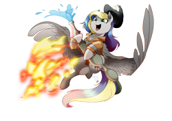 Size: 3507x2480 | Tagged: safe, artist:dormin-dim, oc, oc only, pony, fire, hose, simple background, solo, transparent background