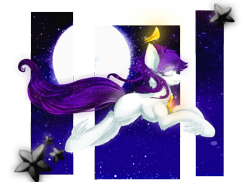 Size: 2200x1600 | Tagged: safe, artist:thetarkaana, oc, oc only, earth pony, pony, eyes closed, female, leg fluff, mare, moon, night, simple background, stars, transparent background