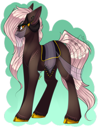 Size: 1024x1325 | Tagged: safe, artist:pinkxei, oc, oc only, earth pony, pony, cloven hooves, female, mare, solo, veil