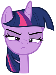 Size: 7000x9300 | Tagged: safe, artist:tardifice, twilight sparkle, twilight sparkle (alicorn), alicorn, pony, unicorn, top bolt, >:c, absurd resolution, bust, female, frown, lidded eyes, mare, portrait, simple background, solo, stern, transparent background, unamused, vector