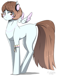 Size: 1672x2217 | Tagged: safe, artist:lrusu, oc, oc only, pegasus, pony, female, floating wings, headphones, mare, simple background, solo, transparent background