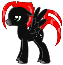 Size: 1419x1487 | Tagged: safe, editor:jdueler11, oc, oc only, oc:nimbus quasar, pegasus, pony, pony creator, arrow, male, pony maker, red and black oc, simple background, solo, stallion, transparent background