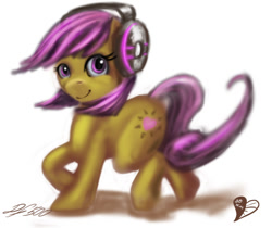 Size: 540x453 | Tagged: safe, artist:desertfox500, oc, oc only, headphones, my little art challenge, solo