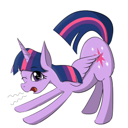 Size: 1000x1000 | Tagged: safe, artist:yinglongfujun, twilight sparkle, twilight sparkle (alicorn), alicorn, pony, behaving like a cat, solo, stretching, yawn