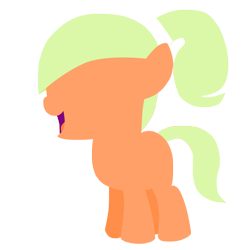 Size: 5000x5000 | Tagged: safe, artist:destruct1veg33k, oc, oc only, oc:melon flesh, absurd resolution, base used, female, filly, happy, minimalist, ponytail, simple background, smiling, solo, standing