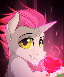 Size: 1204x1457 | Tagged: safe, artist:redchetgreen, oc, oc only, pony, unicorn, heart, male, solo, stallion