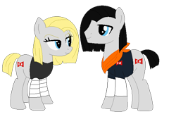 Size: 641x434 | Tagged: safe, artist:romiflutterapple, pony, android 17, android 18, dragon ball z, ponified, simple background, transparent background