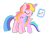 Size: 1653x1185 | Tagged: safe, artist:xxangelanarchyxx, toola roola, oc, oc:pastel, pegasus, pony, g3, g3.5, female, filly, g3 to g4, generation leap, mother and child, mother and daughter, offspring, parent and child, parent:toola roola, simple background, transparent background, unicorn toola roola