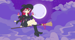 Size: 1664x896 | Tagged: safe, artist:prettycelestia, apple bloom, scootaloo, sweetie belle, equestria girls, clothes, costume, cutie mark crusaders, fusion, gem fusion, hat, multiple arms, nightmare night costume, steven universe, the ultimate cutie mark crusader, witch, witch hat